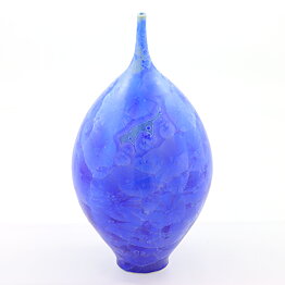 Isak Isaksson (2000s) Unique Vase with Blue Crystalline Glaze 21 cm