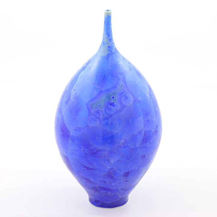 Isak Isaksson (2000s) Unique Vase with Blue Crystalline Glaze 21 cm