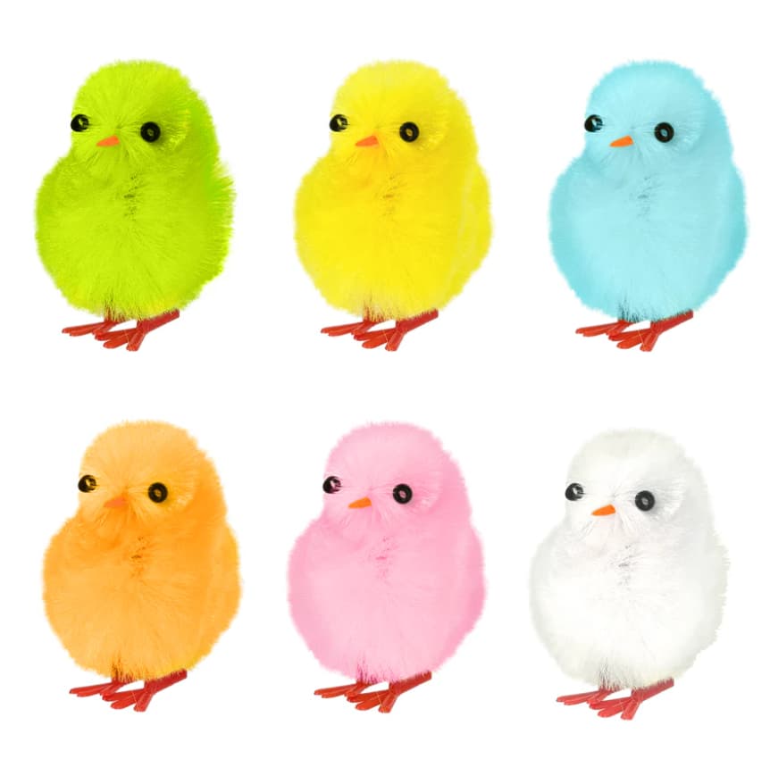Påsk-dekoration - Kycklingar 6-pack - Mix