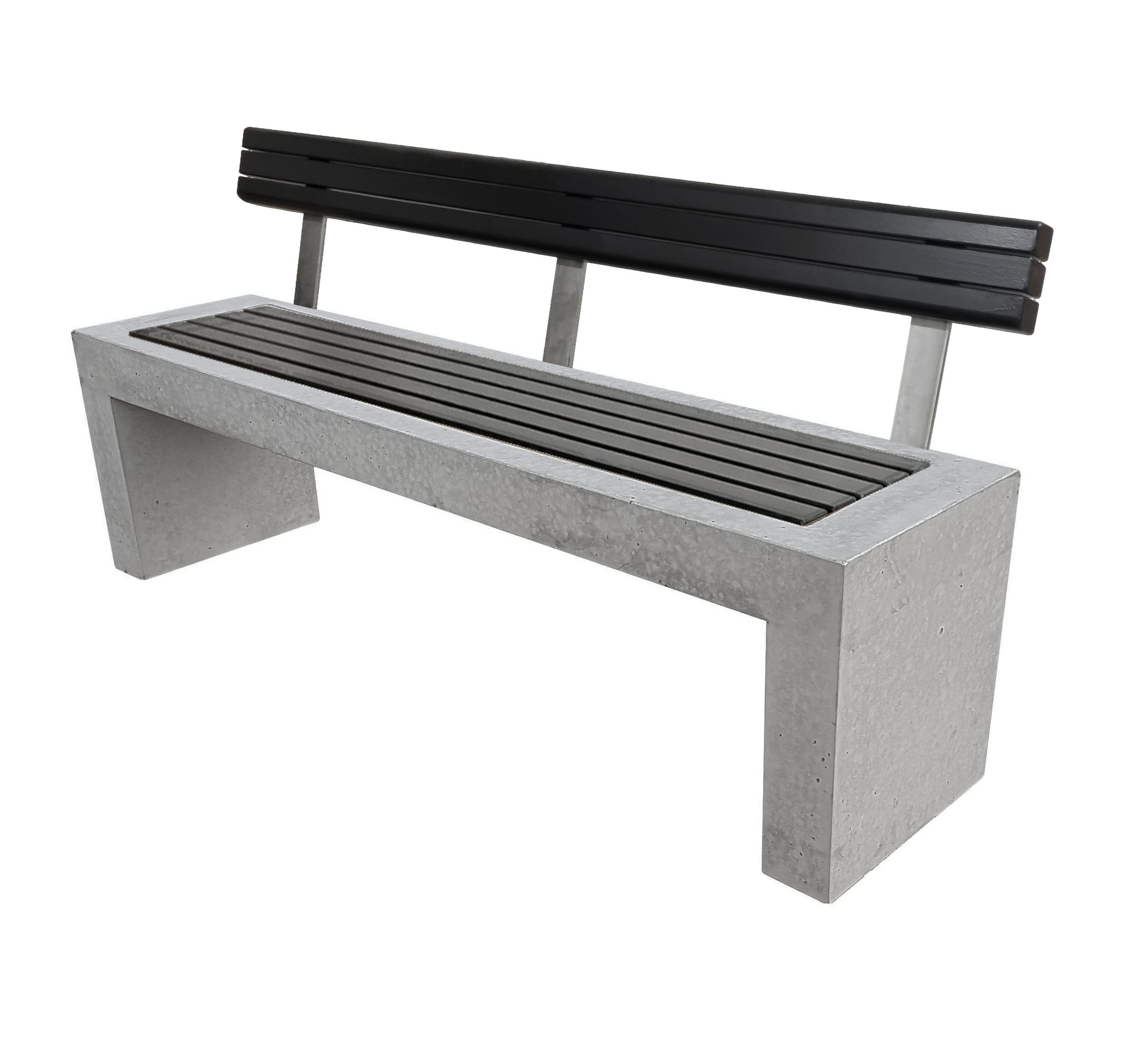 Parksoffa - Betongbänk Ryggstöd Tjock Hortensia 160x40x45cm - 2
