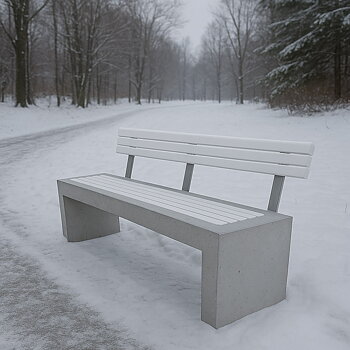 Parksoffa - Betongbänk Ryggstöd Tjock Hortensia 160x40x45cm