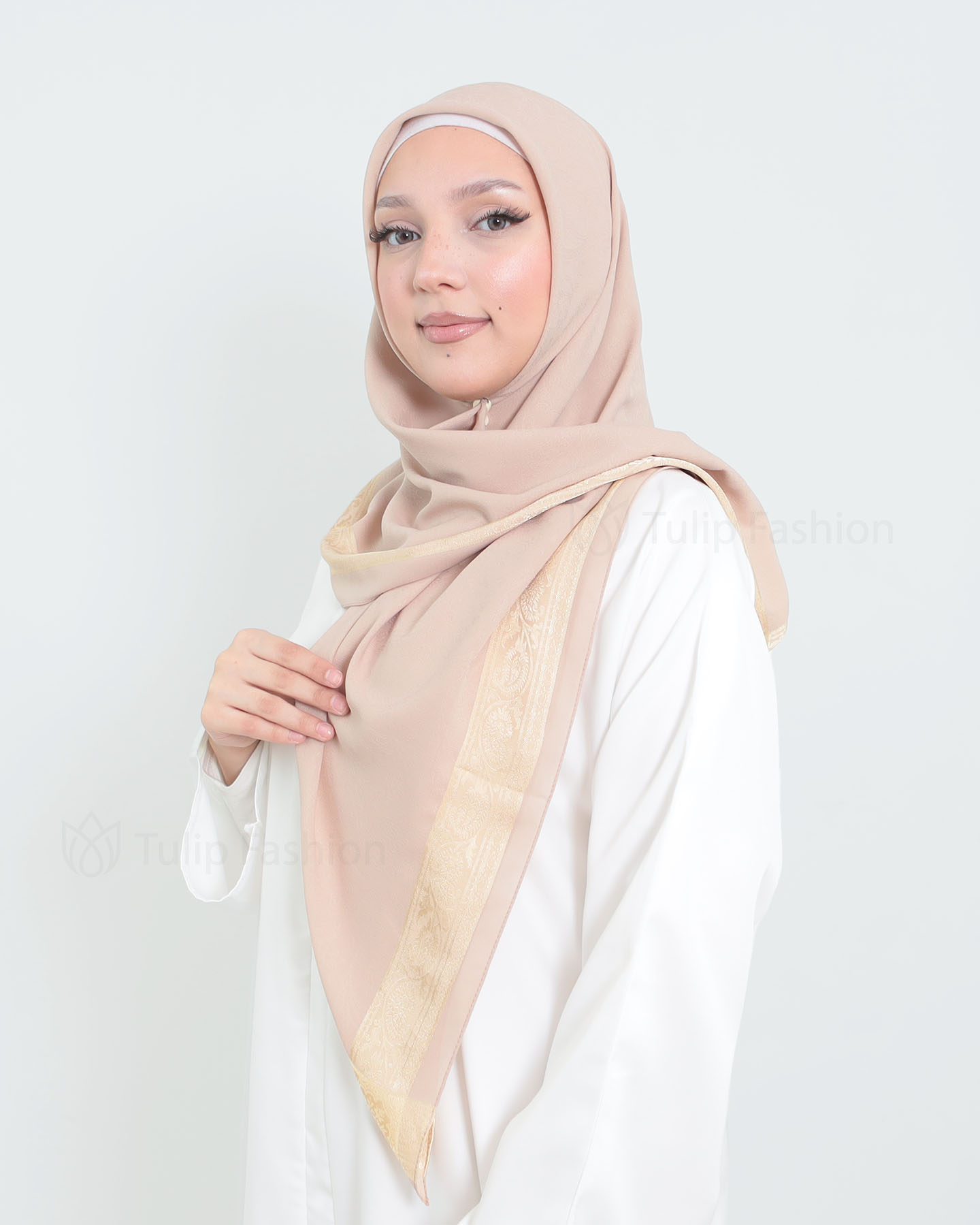 Hijab - Square Chiffon 120 cm - Beige - 2