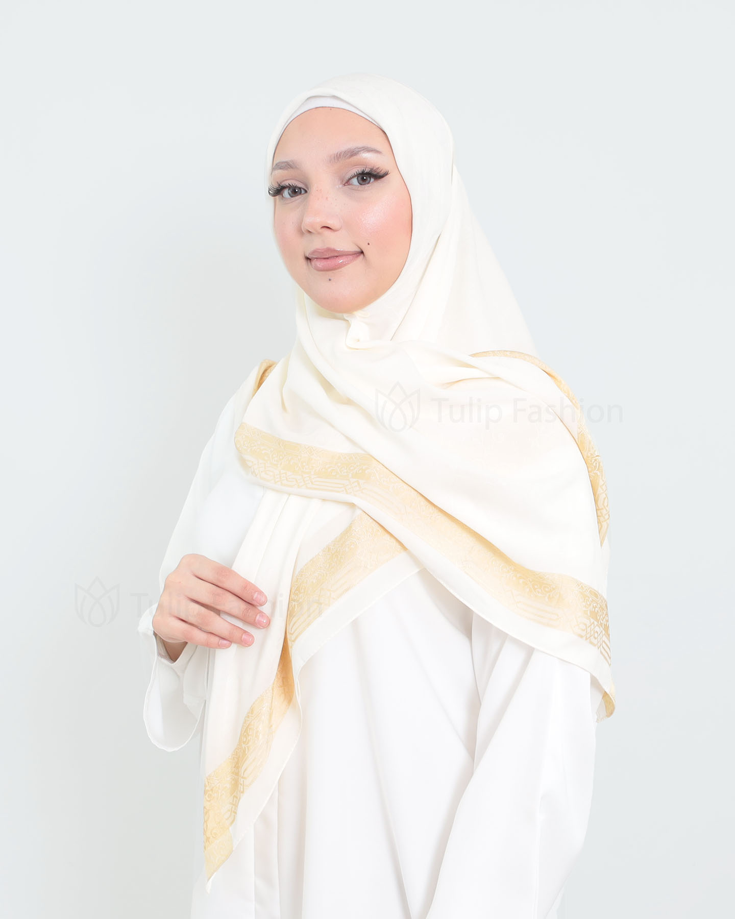 Hijab - Square Chiffon 120 cm - Cream - 2