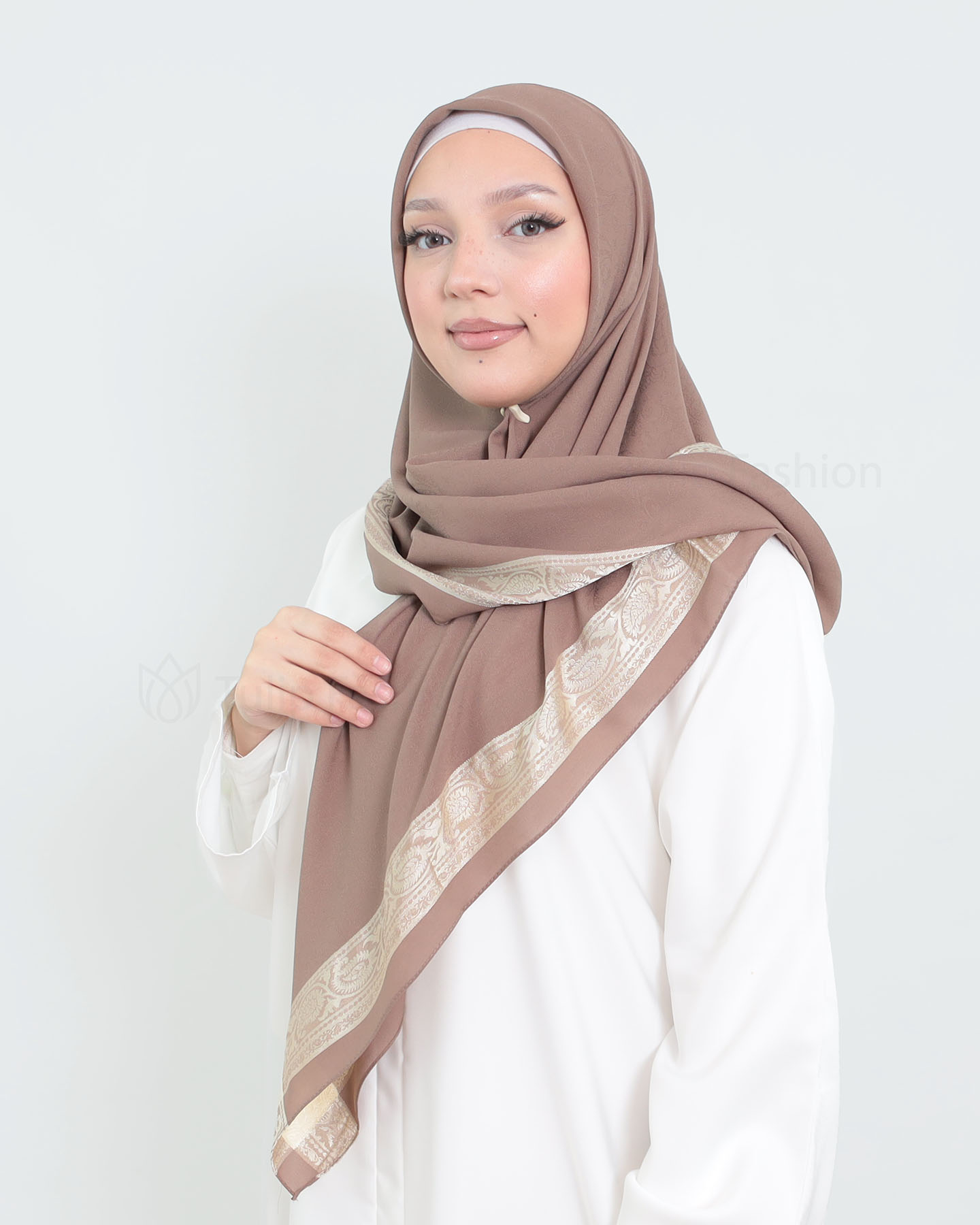 Hijab - Square Chiffon 120 cm - Cacao Brown - 2