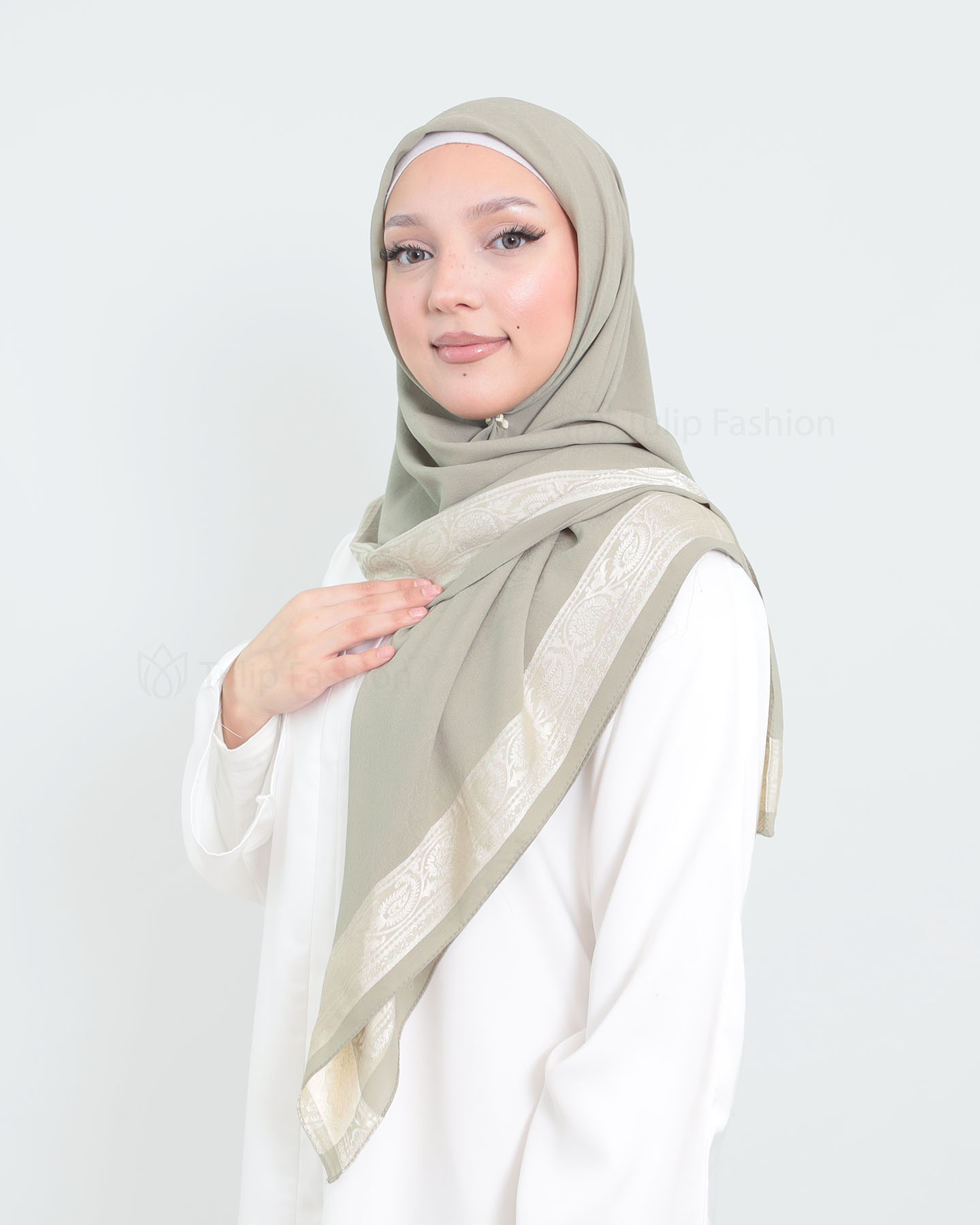 Hijab - Square Chiffon 120 cm - Pistachio Green - 2
