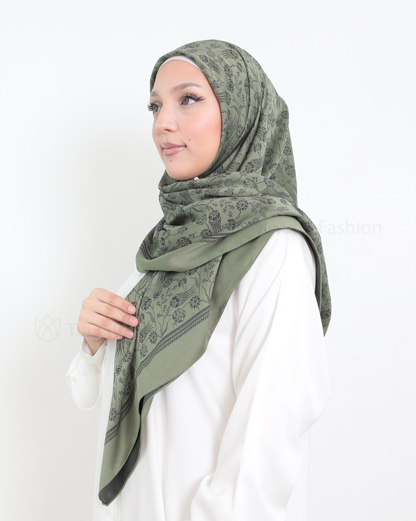 Hijab - Square Viskon 120 cm - Green - 2