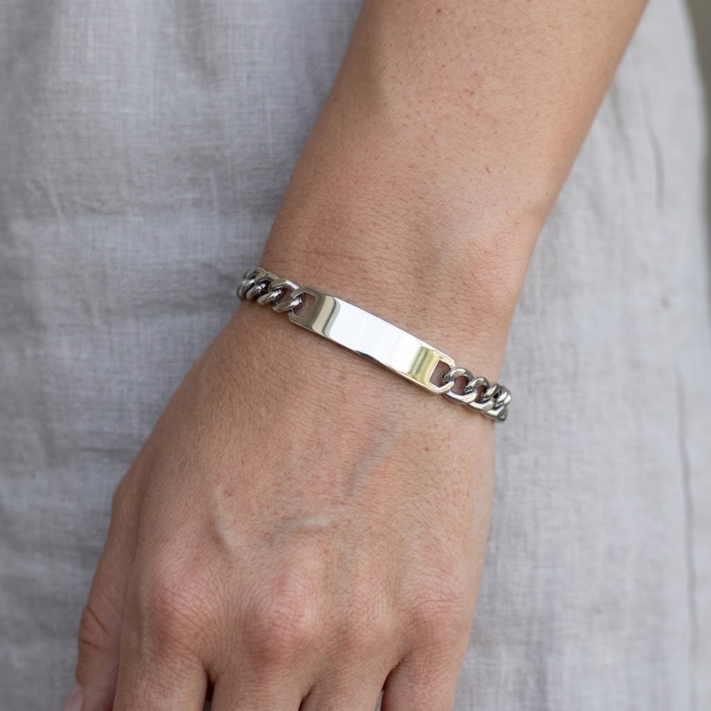 Personligt Medicin & ICE Armband - Rostfritt stål - 9