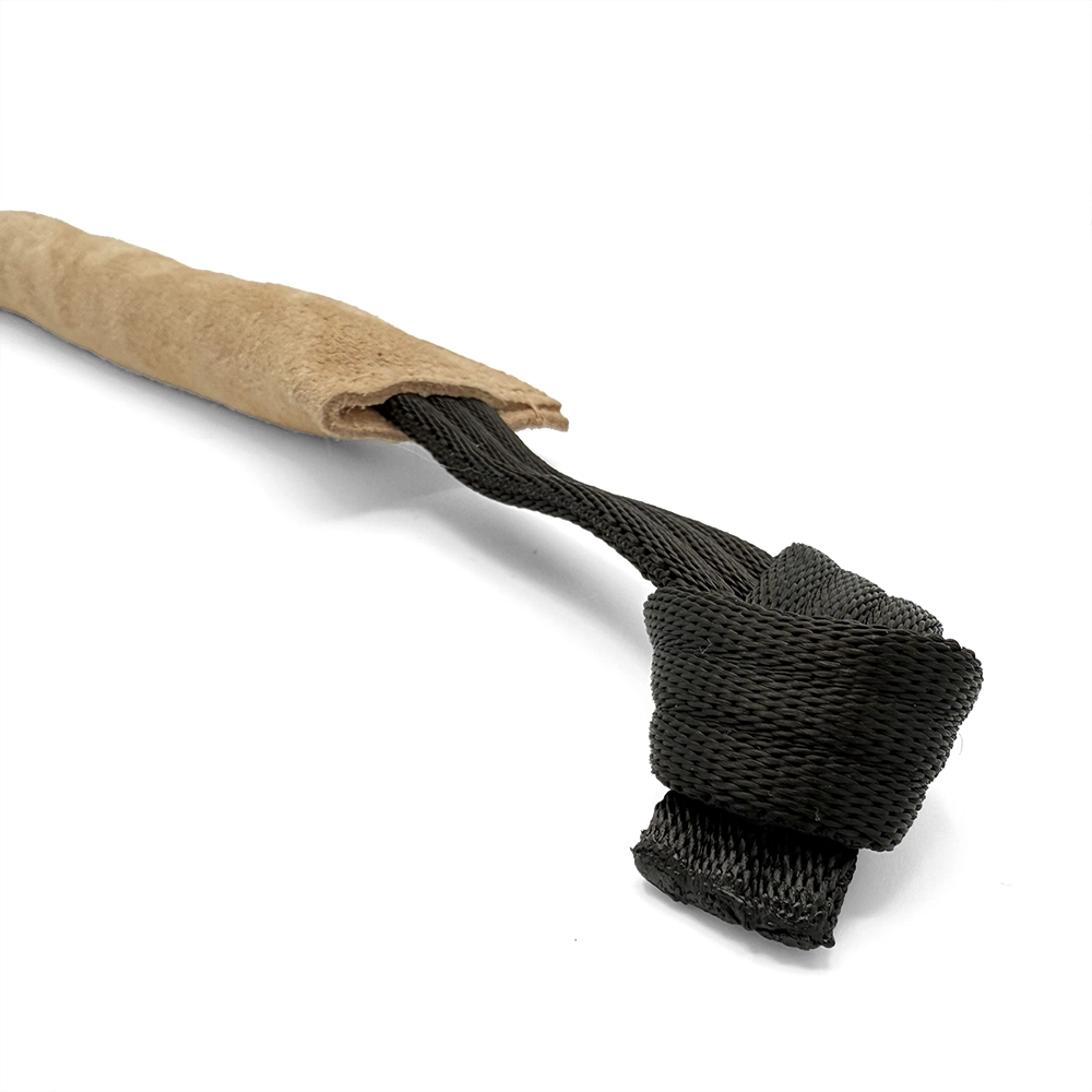Jami Bite roll in leather tug-of-war toy for dog