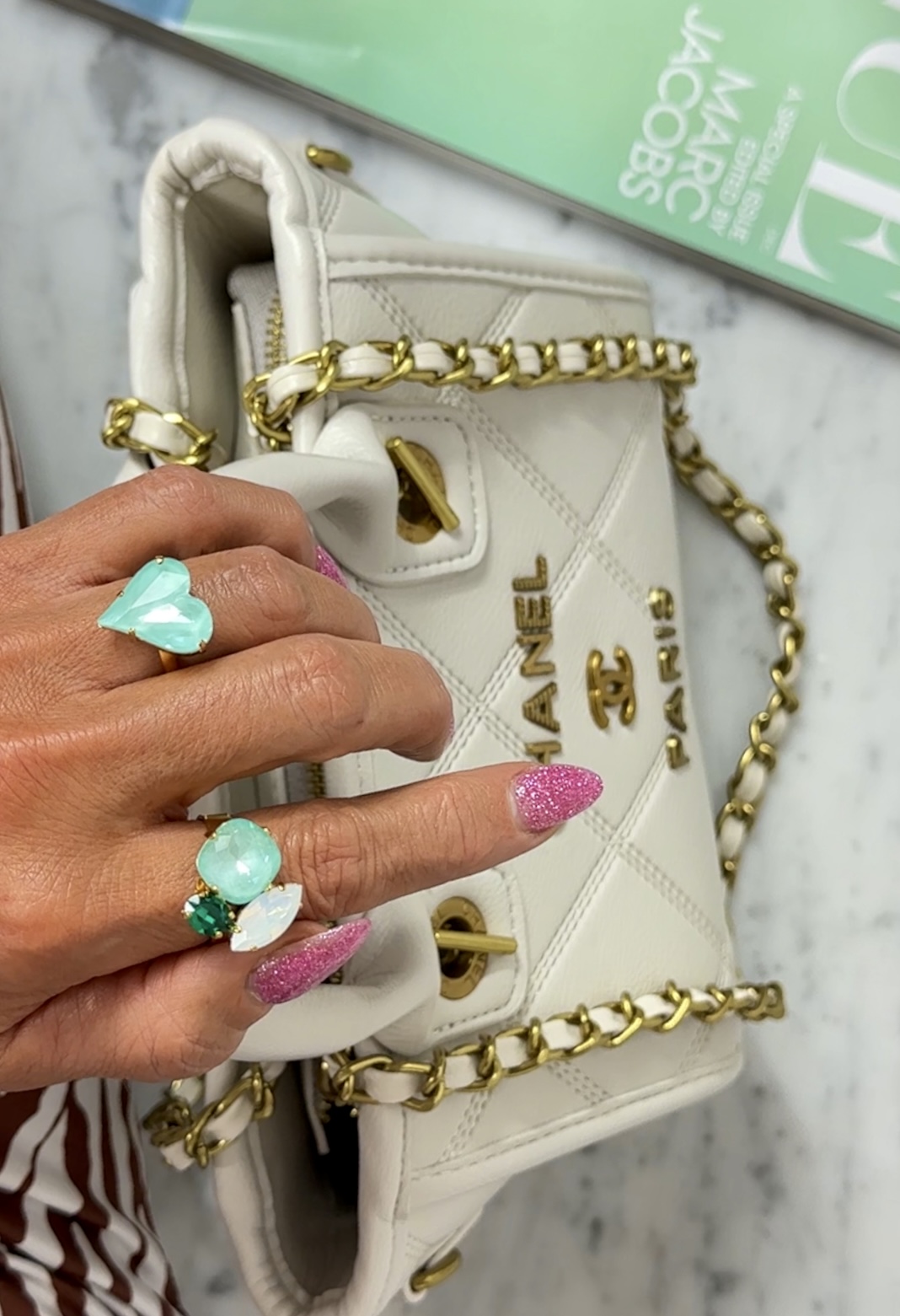 Ring Cruz Mint Green combo Gold - 3