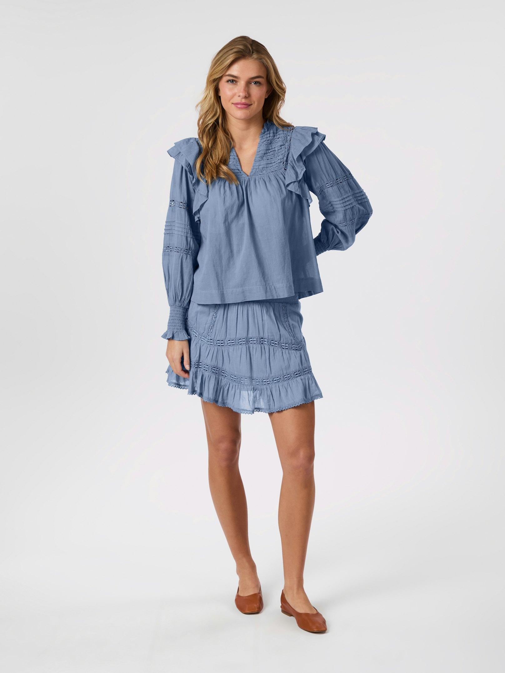 Robby S Voile Skirt Smoke Blue - 5