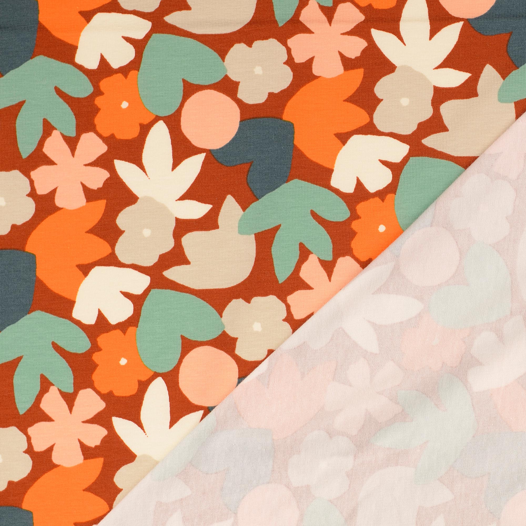 RETRO FLORALS - RUST - 2