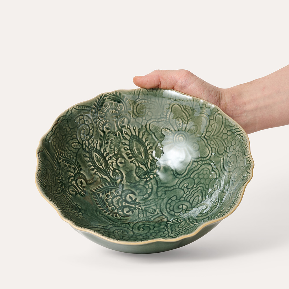 Sthål- Arabesque -skål 26cm-salladsskål  - 14