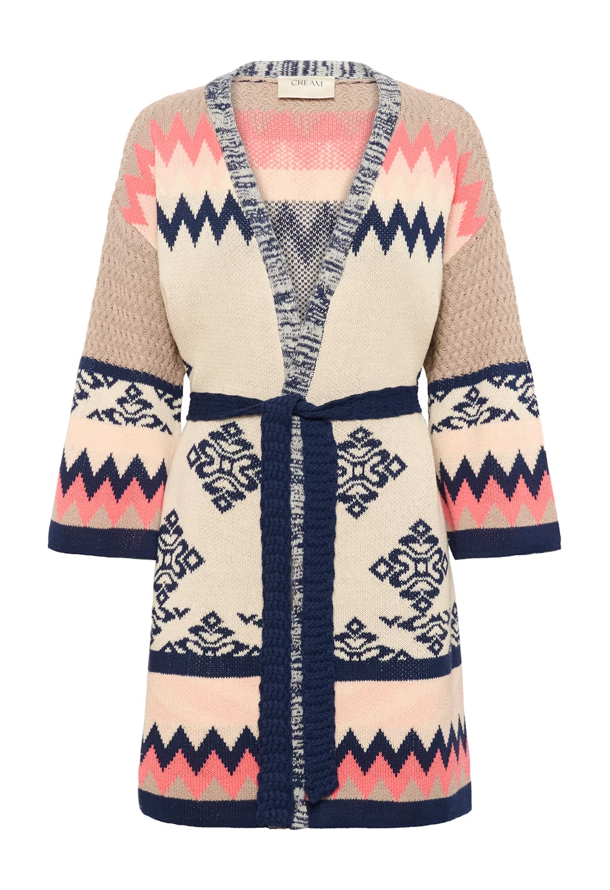 CULIO ETHNIC KNIT CARDIGAN WO - CREAM