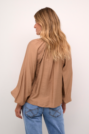 MILA BLOUSE - CREAM - CINNAMONN SWIRL - 2