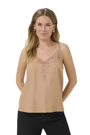 ANNA TOP - CREAM - CINNAMON  SWIRL