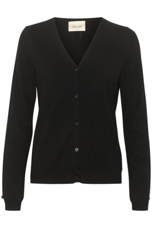 DELA KNIT CARDIGAN - CREAM - PITCH BLACK