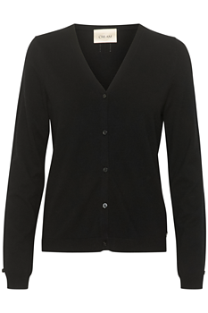 DELA KNIT CARDIGAN - CREAM - PITCH BLACK