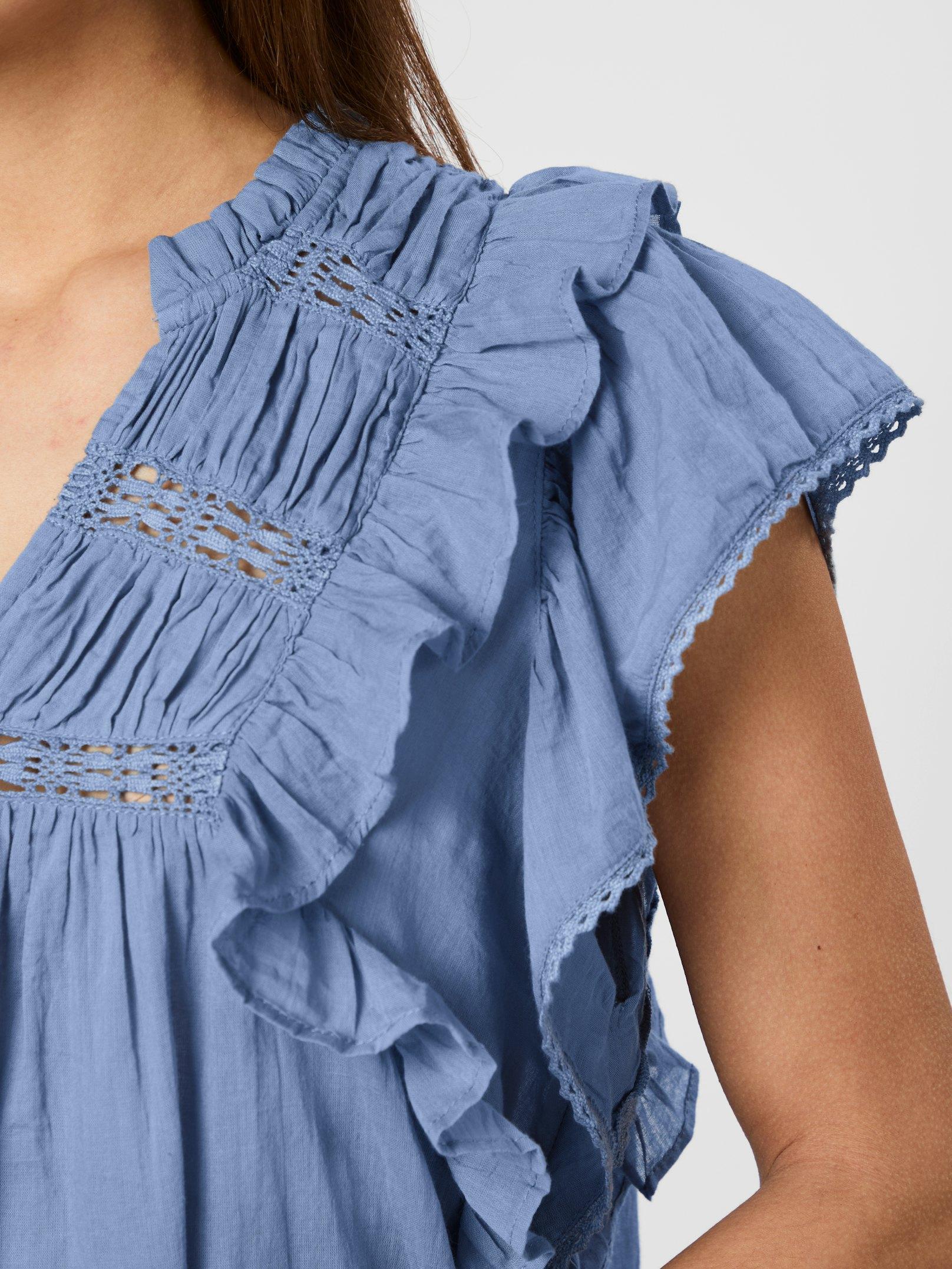 Jayla S Voile Top Smoke Blue - 6
