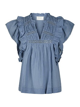 Jayla S Voile Top Smoke Blue
