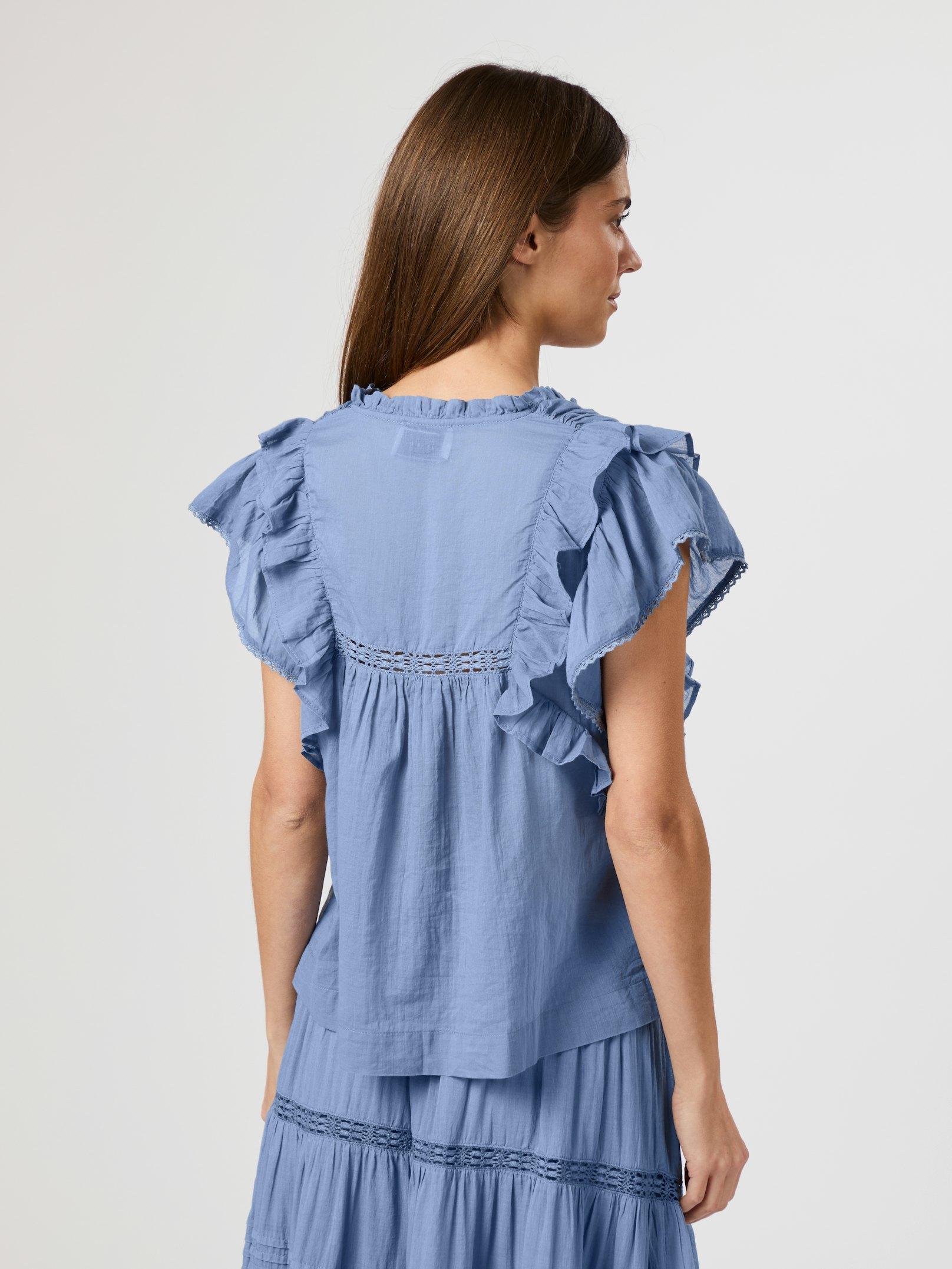 Jayla S Voile Top Smoke Blue - 4