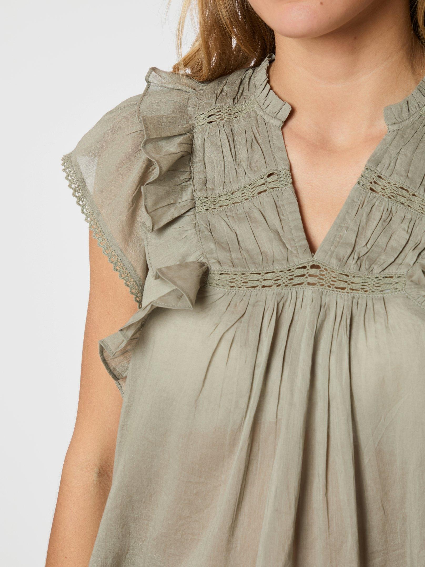 Jayla S Voile Top Smoke Green - 6