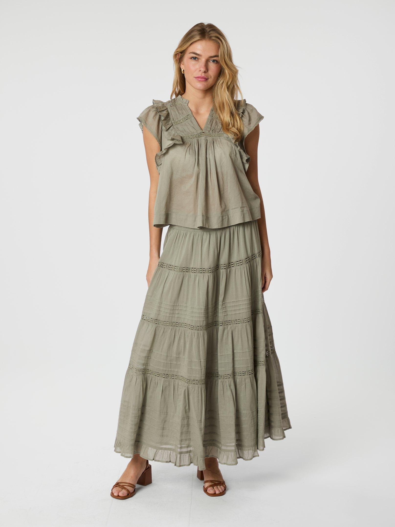Jayla S Voile Top Smoke Green - 5
