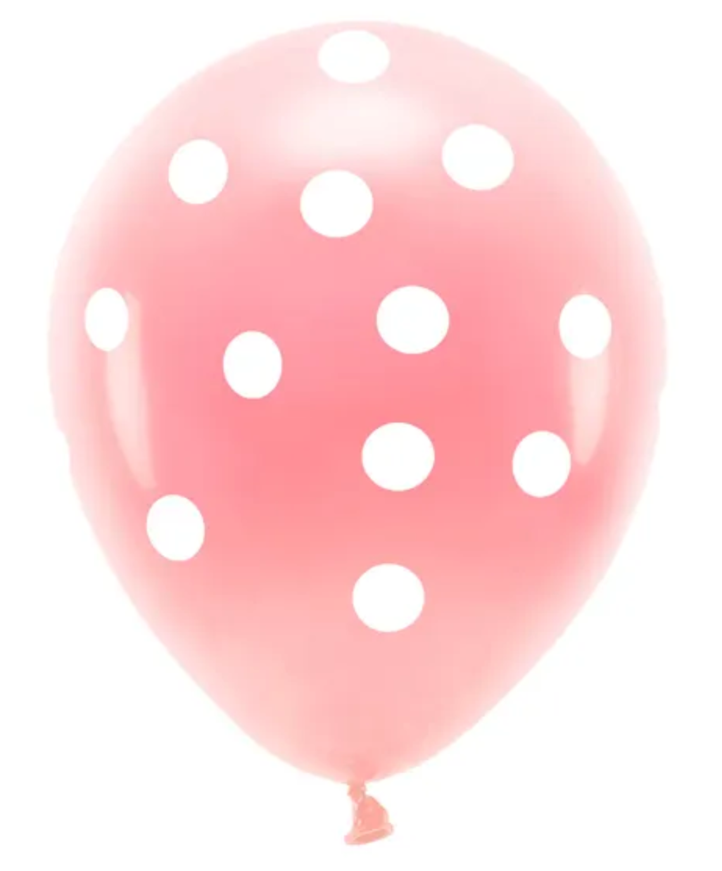 Rosa ballong med vita prickar