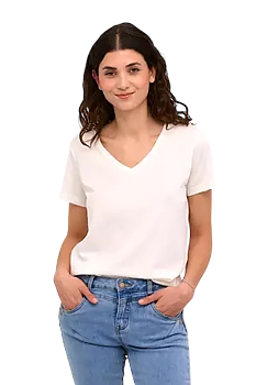NAIA T-SHIRT - CREAM - VIT