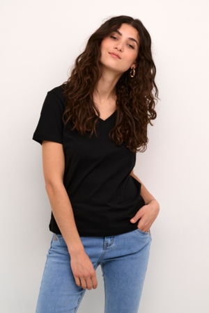 NAIA T-SHIRT - CREAM - PITCH BLACK - 3