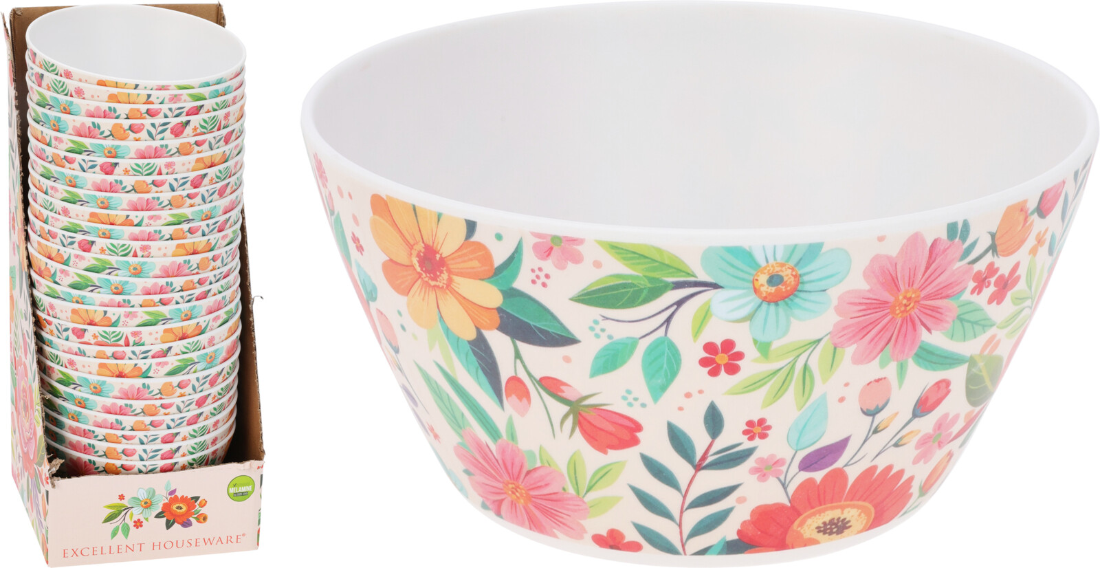 Melaminskål 145XH170mm - blommor