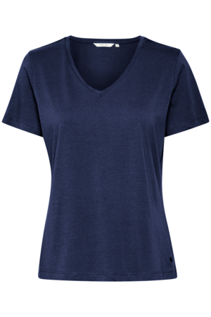NAIA T-SHIRT - CREAM - NAVY BLAZER