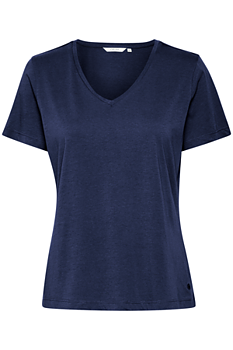 NAIA T-SHIRT - CREAM - NAVY BLAZER