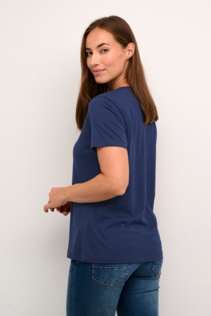 NAIA T-SHIRT - CREAM - NAVY BLAZER - 4
