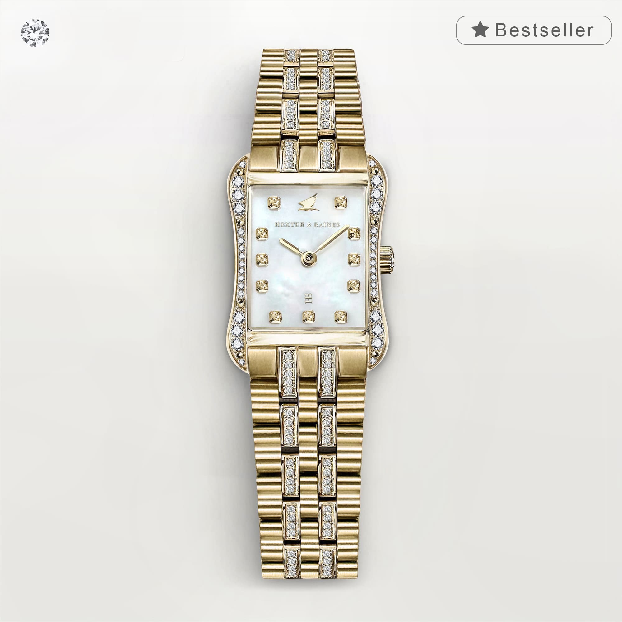 H&B Cronvas Duo Pavé, Gold & Pearl