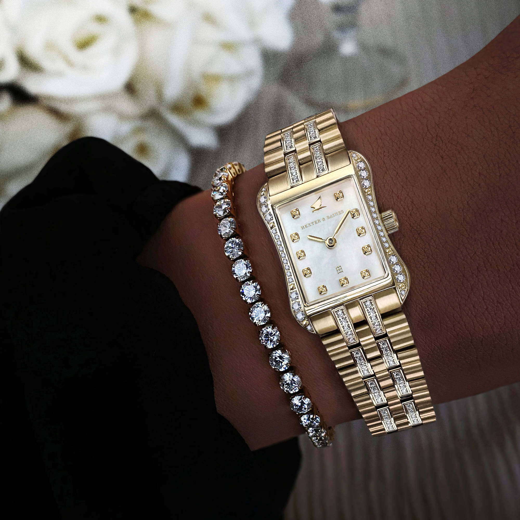 H&B Cronvas Duo Pavé, Gold & Pearl - 9