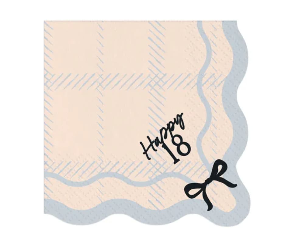 Servetter - Happy 18 år med rosetter
