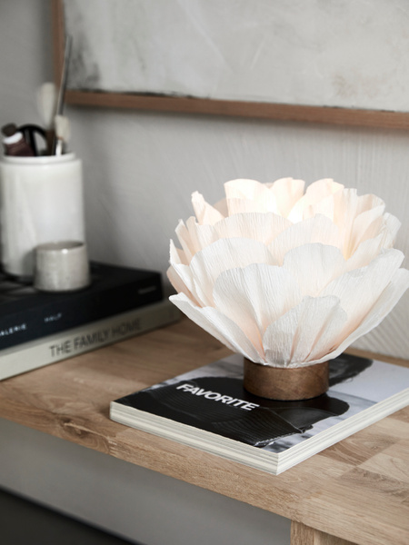 Lisa bordslampa - Papper/Trä - Lampa - Lotus - Vit