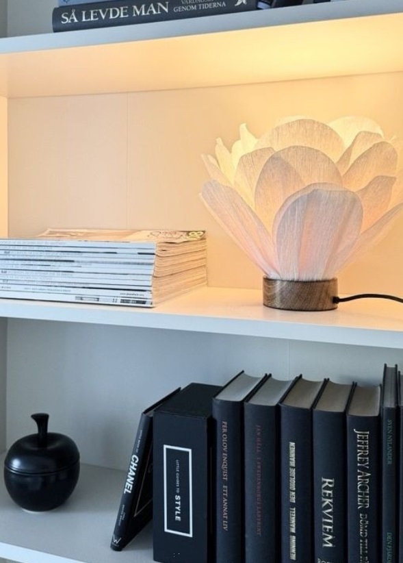 Lisa bordslampa - Papper/Trä - Lampa - Lotus - Vit - 3