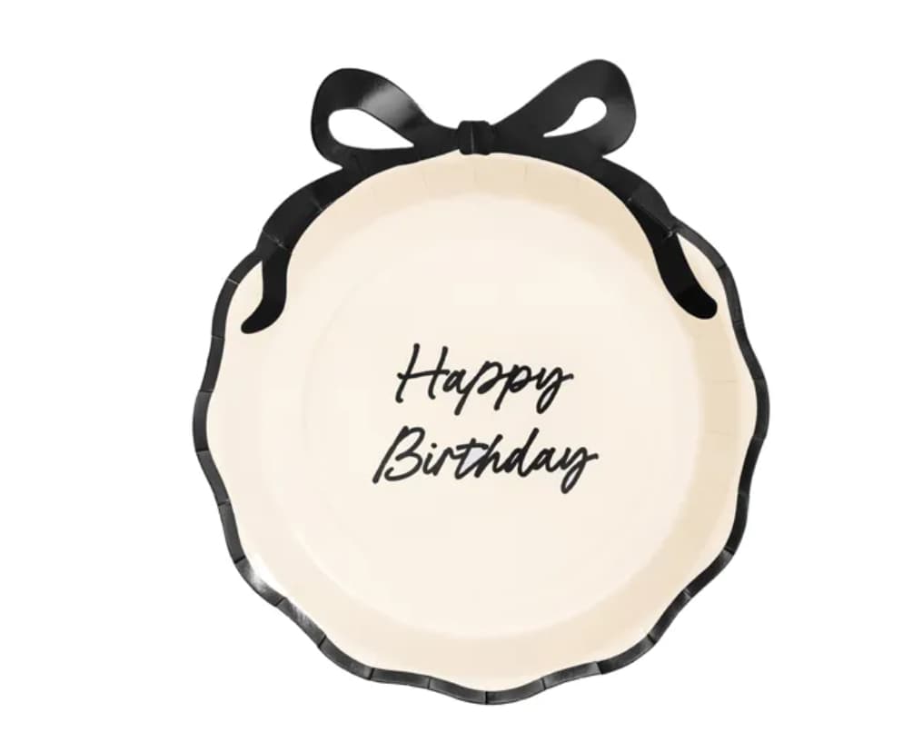 Papperstallrikar - "Happy Birthday" - Rosett