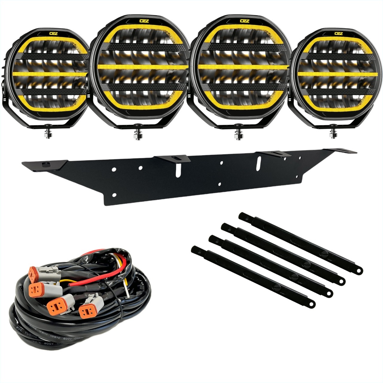 OZZ XR2 2x P9 + 2x  P7 LED Driving Light | Black | 4-pack