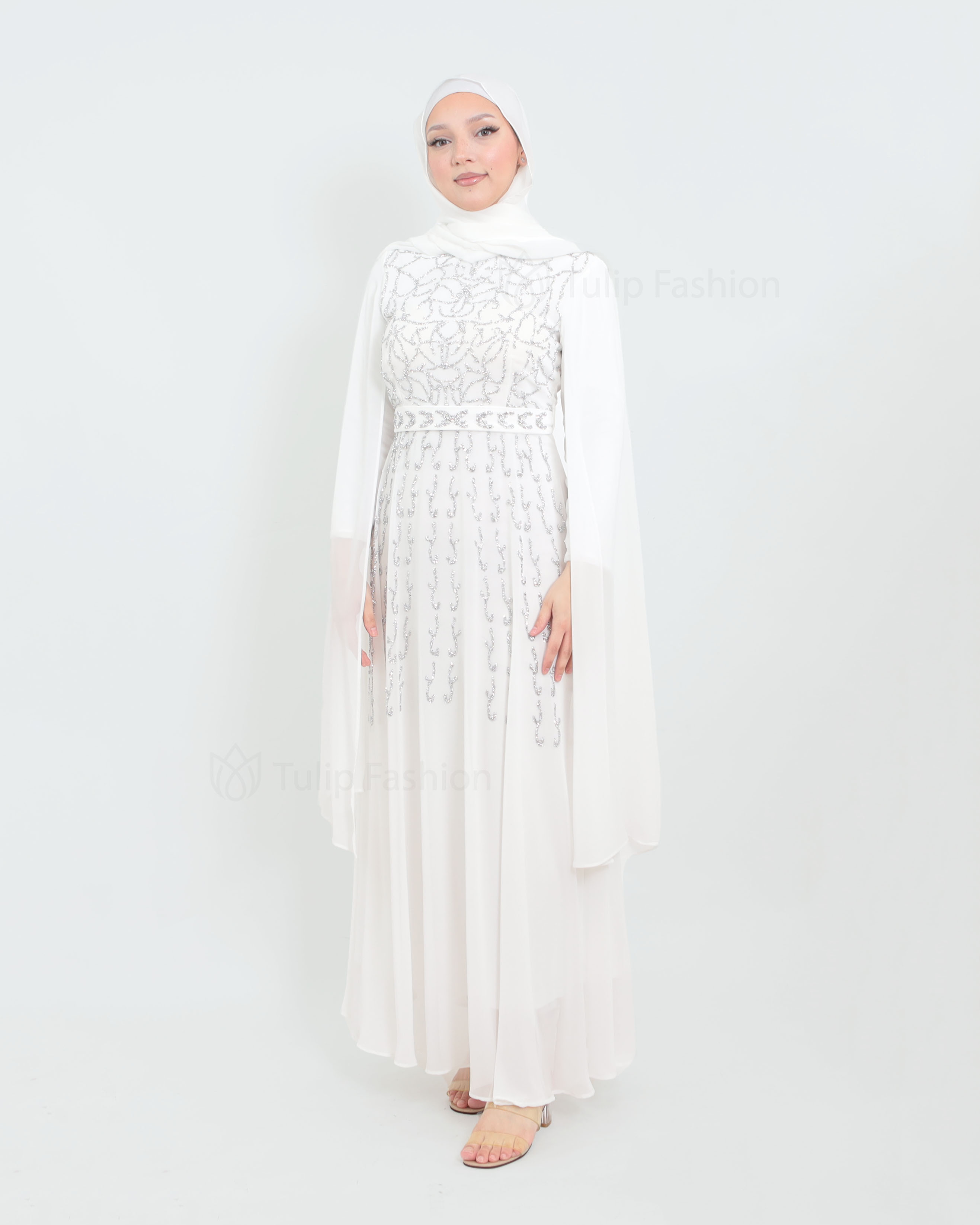 Maxi Dress - Chiffon - White - 6
