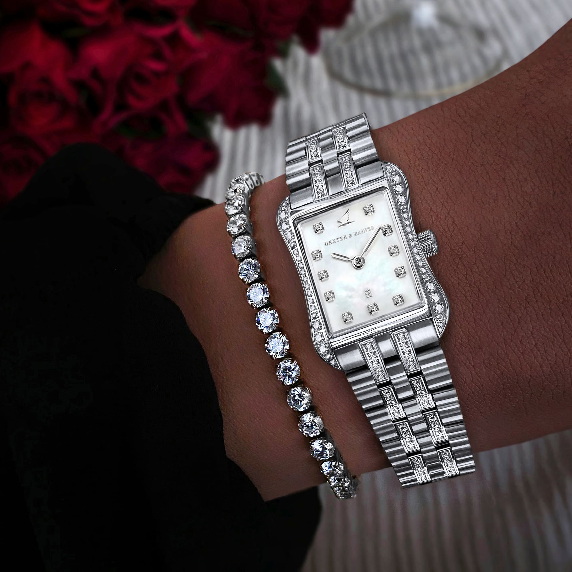 H&B Cronvas Duo Pavé, Silver & Pearl - 5