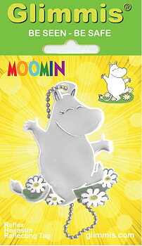 Moomin reflector tag - Moomin with flowers