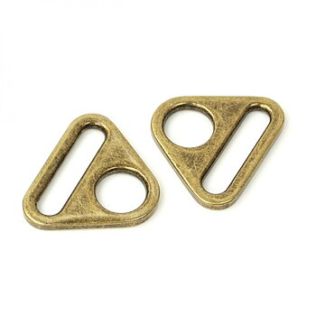 Väsktillbehör - 2st Triangle Rings 1" Antique - Triangel ringar