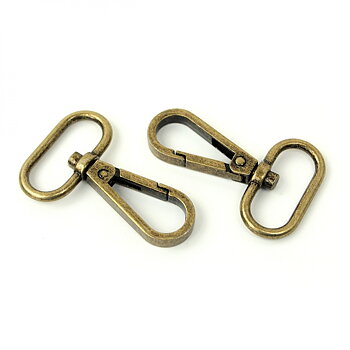 Väsktillbehör - 2st Swivel Hooks 1" Antique - Karbinhakar vridbara