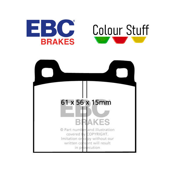 Bromsbelägg Bak Volvo 240 C70 S/V70 - RACING EBC Green/Yellow/Blue STUFF