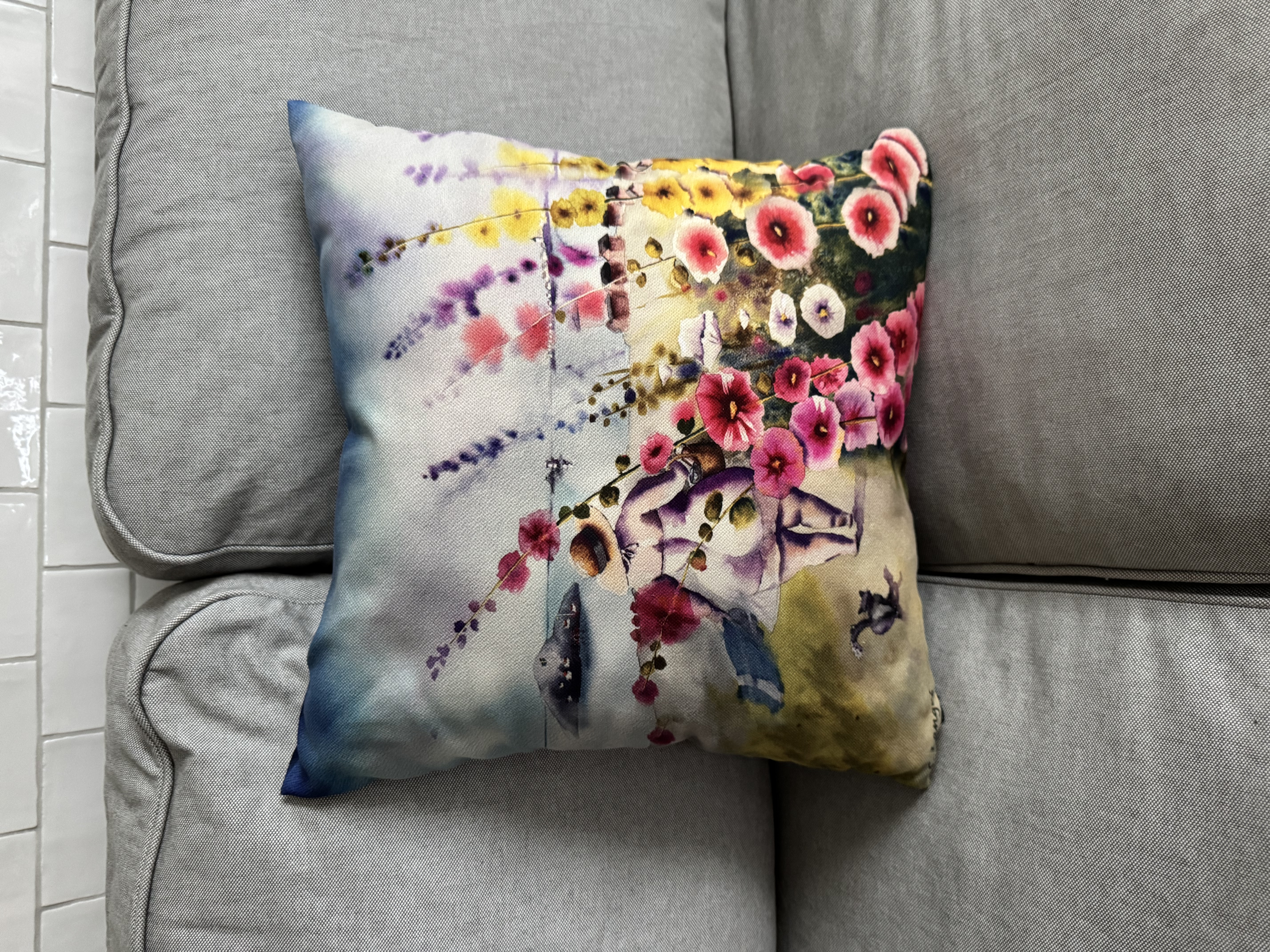 Kuddfodral 45x45 cm. tvåsidigt tryck - 3