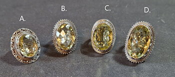 Filigran Ring Silver - Citrin Cabochon - 4 sorter