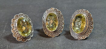 Filigran Ring Silver - Citrin Cabochon - 3 sorter
