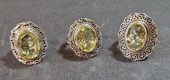Filigran Ring Silver - Citrin Cabochon - 3 sorter